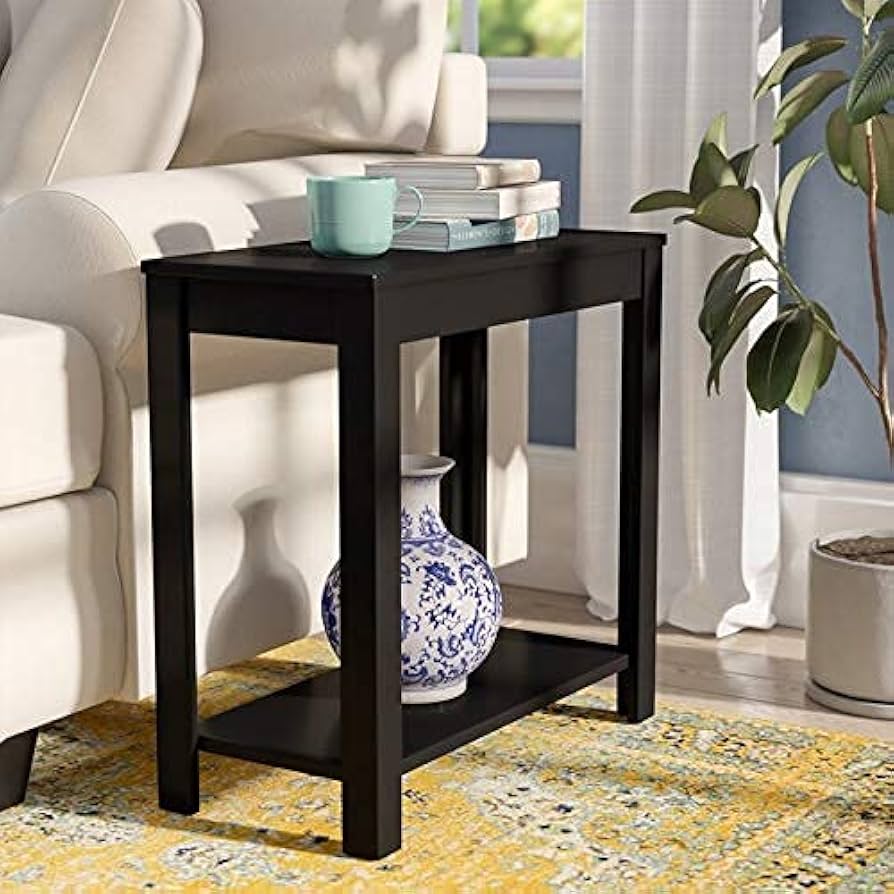 WEBHUSHI Pierce Side Table, Black (24 x 12 x 24 inches